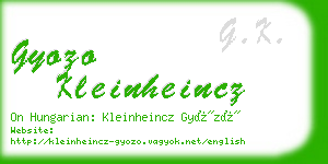 gyozo kleinheincz business card